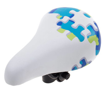 Children's saddle 16" Selle Mio LIRO SM-309-G white - blue pattern