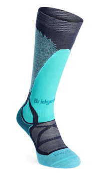 Ski Socks Bridgedale Ski Mid Merino E Pattern - dark denim/aqua