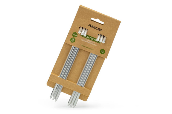 Zeltnagel Set ROCKLAND 6 Stk – hexagonale Aluminium Heringe