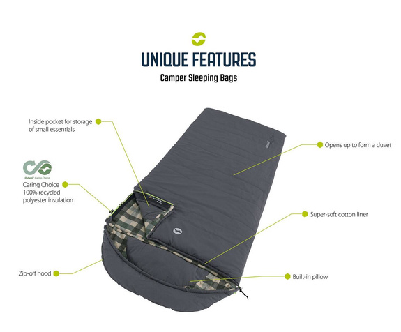 Sleeping Bag Outwell Camper Lux (200 cm) - blue