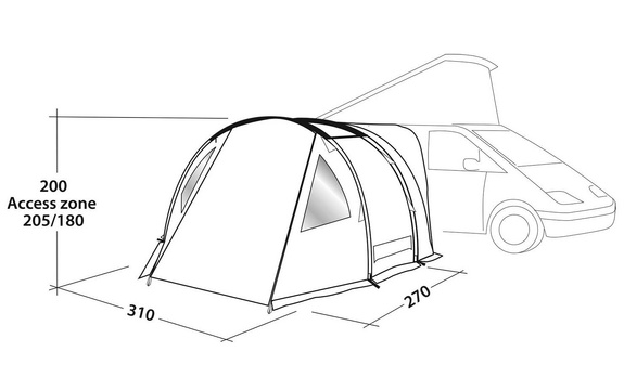 Vorzelte für Camper Easy Camp Shamrock – tunnelartiges Anbauzelt für Wohnmobil