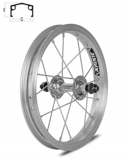 Aluminum XMX 12" front wheel - with steel hub