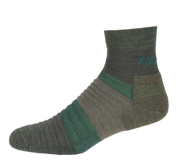 Merino Laufsocken Inov-8 Merino Mid – Dark Green/Melange Trekkingsocken