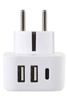 Lifeventure World to Europe Travel Adaptor , USB A, USB C