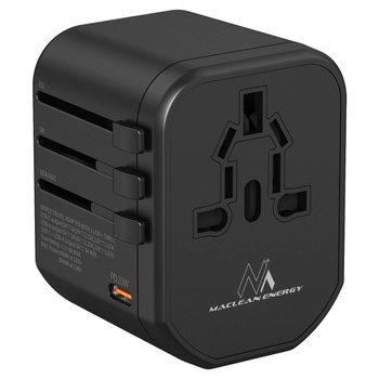 Maclean MCE238N Travel Adaptor, 2xUSB A + USB C PD 20W, Quick Charge 