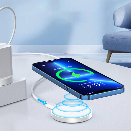 The Choetech MagSafe Inductive Charger T603-F with stand - White