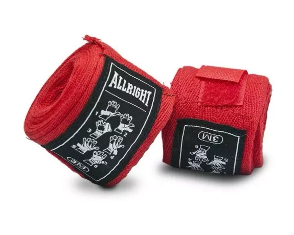 Allright Boxing hand wraps - Red, 3m