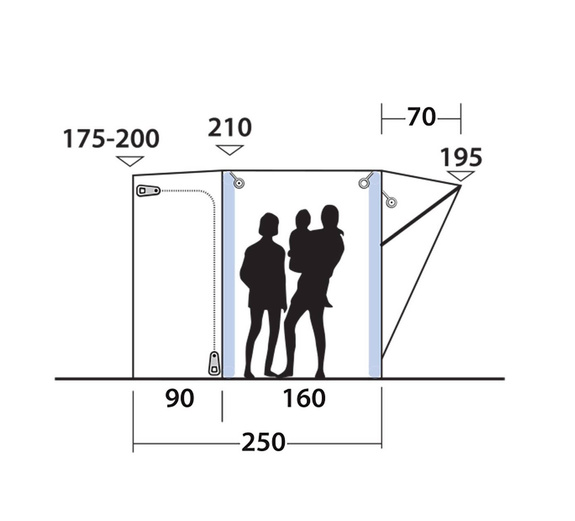 Wohnmobilzelt Outwell Newburg 160 Air - grau