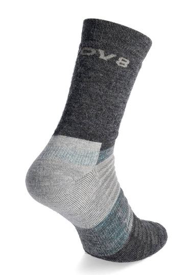 Merino-Outdoor-Socken Inov-8 Merino High Sock Grau Trekkingsocken Laufsocken